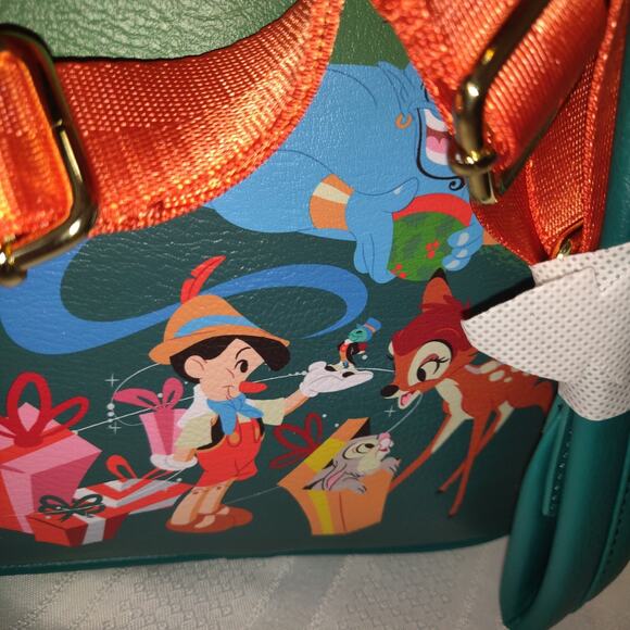 Disney Loungefly Backpack Christmas NWT Tinker Stitch GLOW IN DARK Peter Mickey - Picture 7 of 16